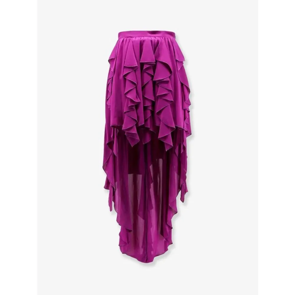 Actualee Women Satin Ruffled Skirt